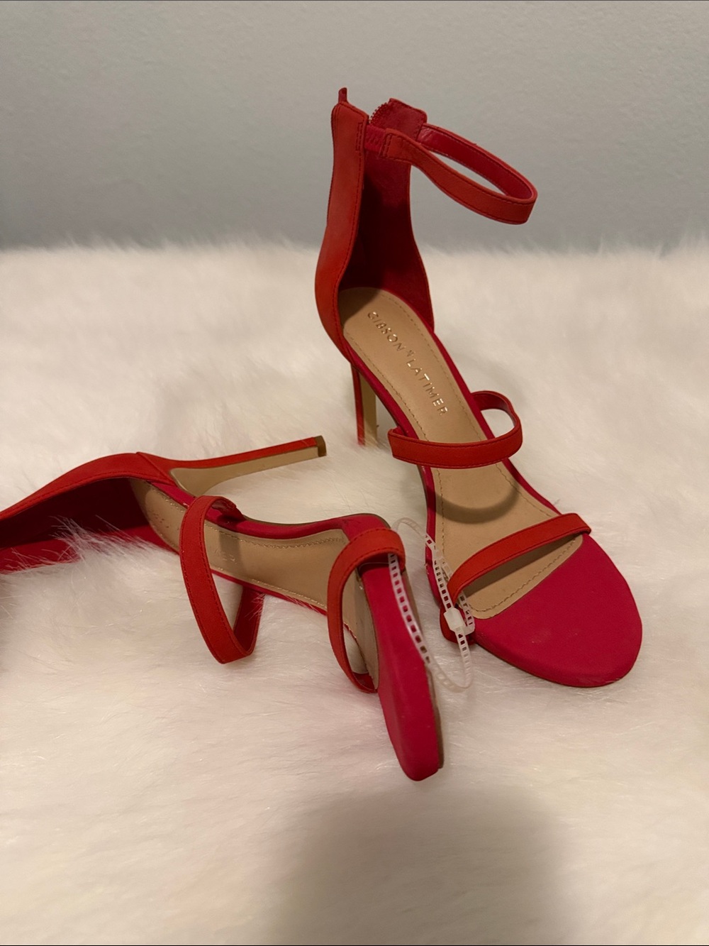 Red Strappy Stiletto Heels